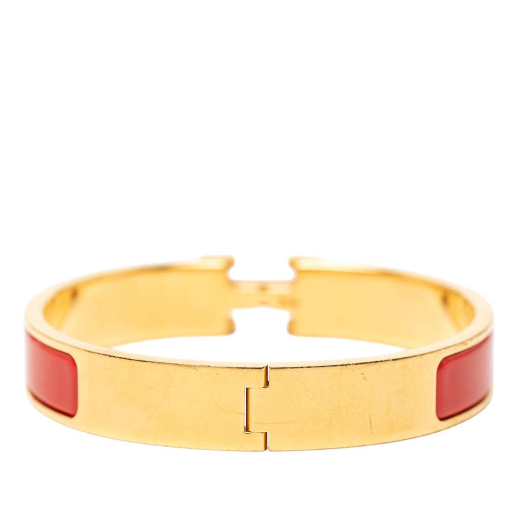 Hermès Narrow Enamel Clic H Bracelet PM Red Very good condition - Inside View