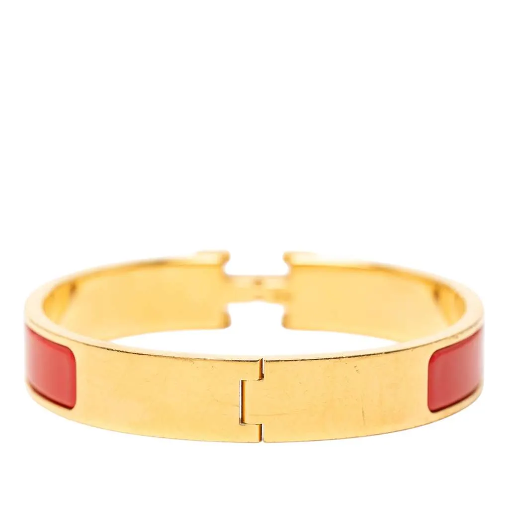 Hermès Narrow Enamel Clic H Bracelet PM Red Very good - Inside View