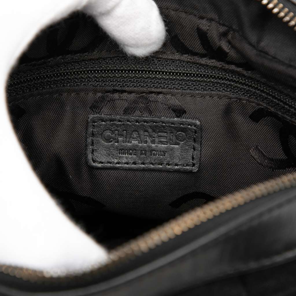 Chanel CC Chocolate Bar Jersey Handbag Black Cotton Very good condition - Box View