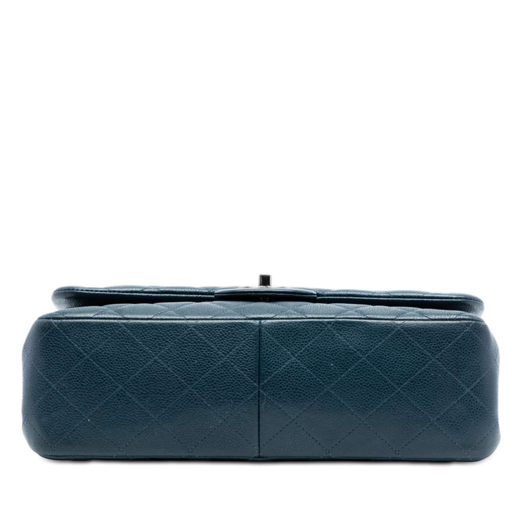 Chanel Jumbo Classic Caviar Double Flap Blue Leather Very good condition - Inside View