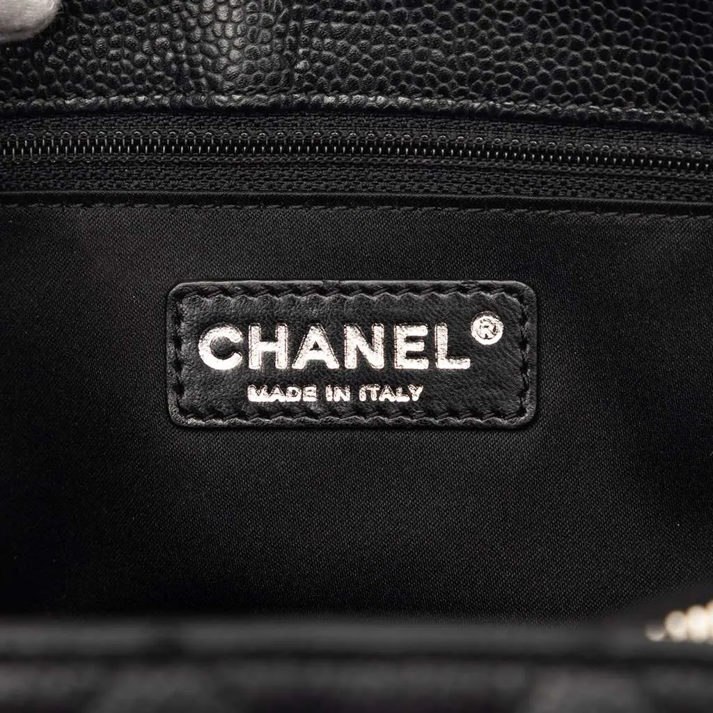 Chanel Caviar Grand Shopping Tote Black Leather Very good - Box View