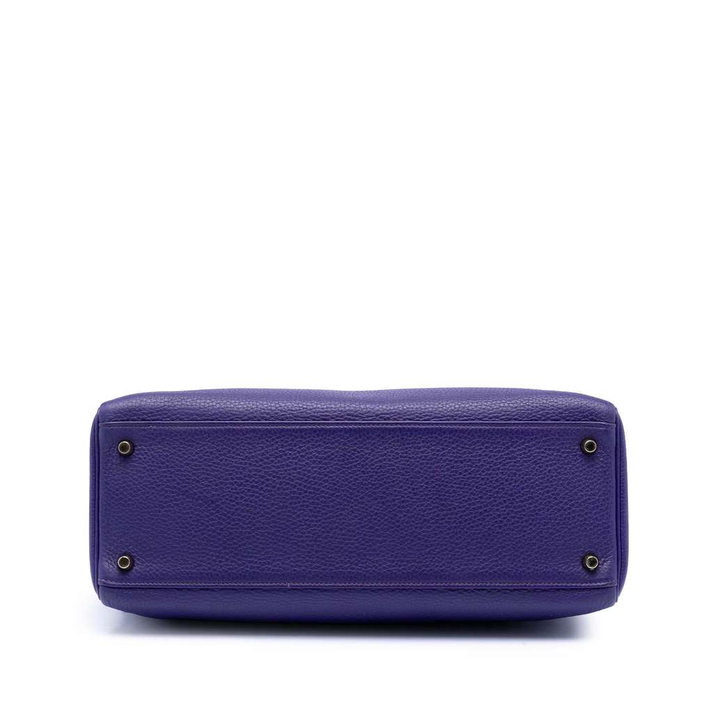 Hermès Togo Kelly II Retourne 35 Purple Leather Never worn - Inside View