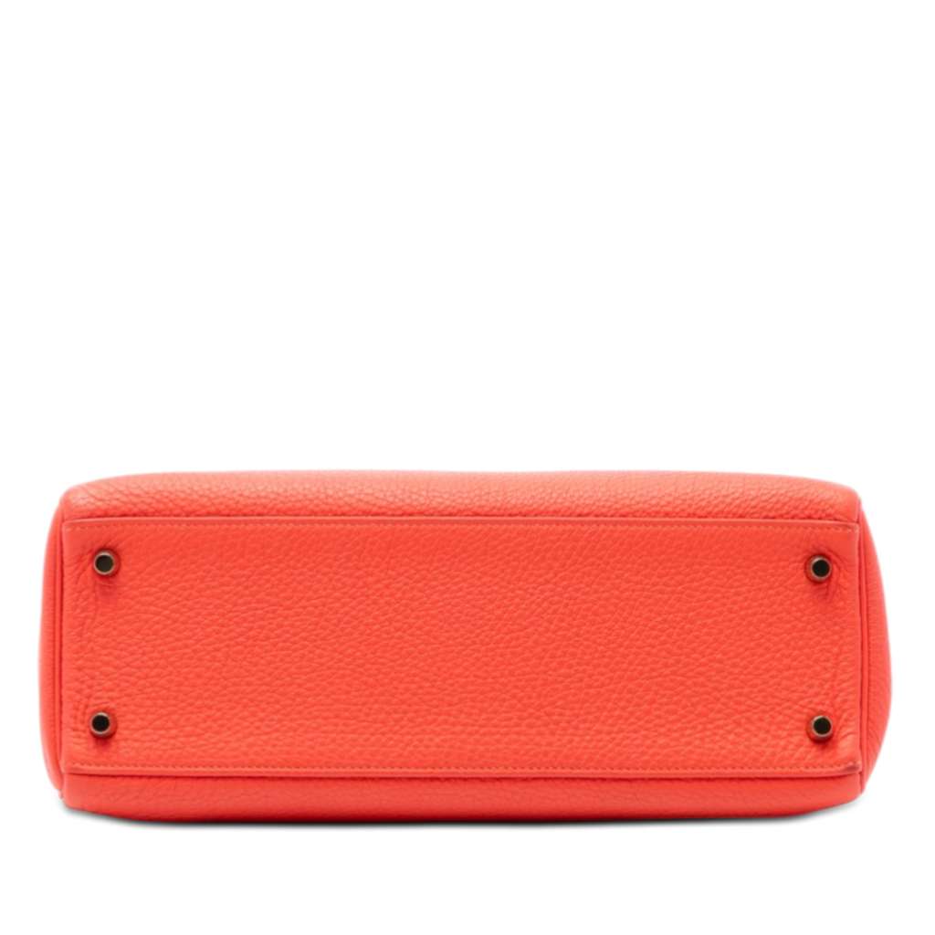 Hermès Togo Kelly II Retourne 32 Orange Leather Never worn - Inside View