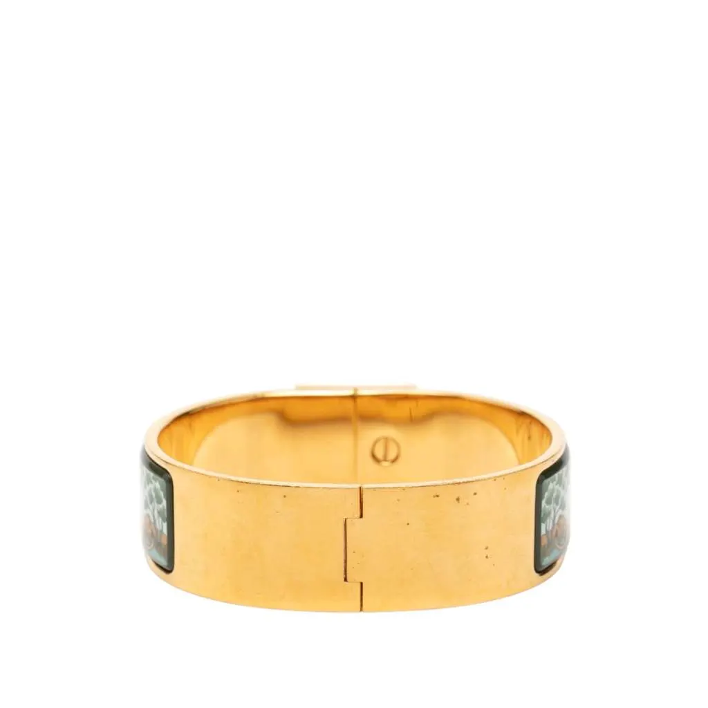 Hermès Wide Enamel Safari Loquet Bracelet PM White Very good - Inside View