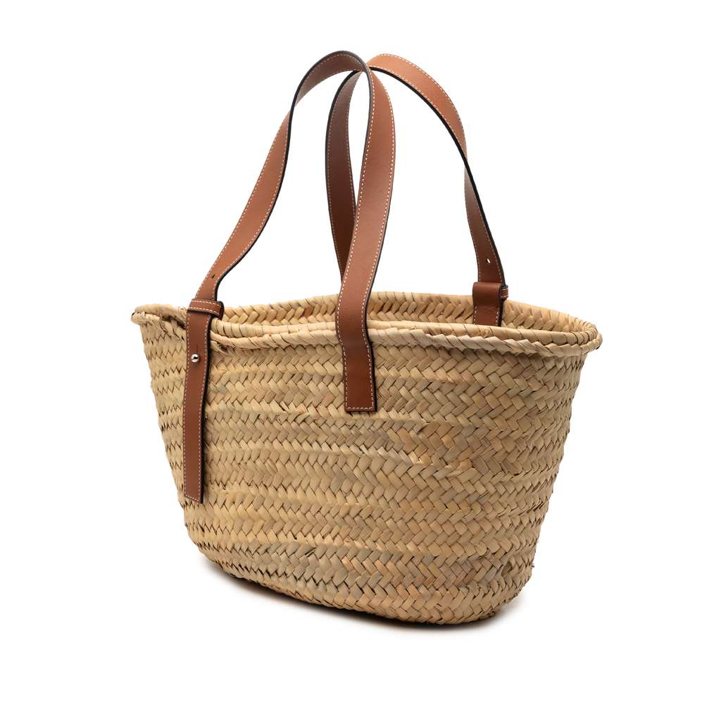 Loewe Large Raffia Anagram Basket Tote Beige Never worn - Back View