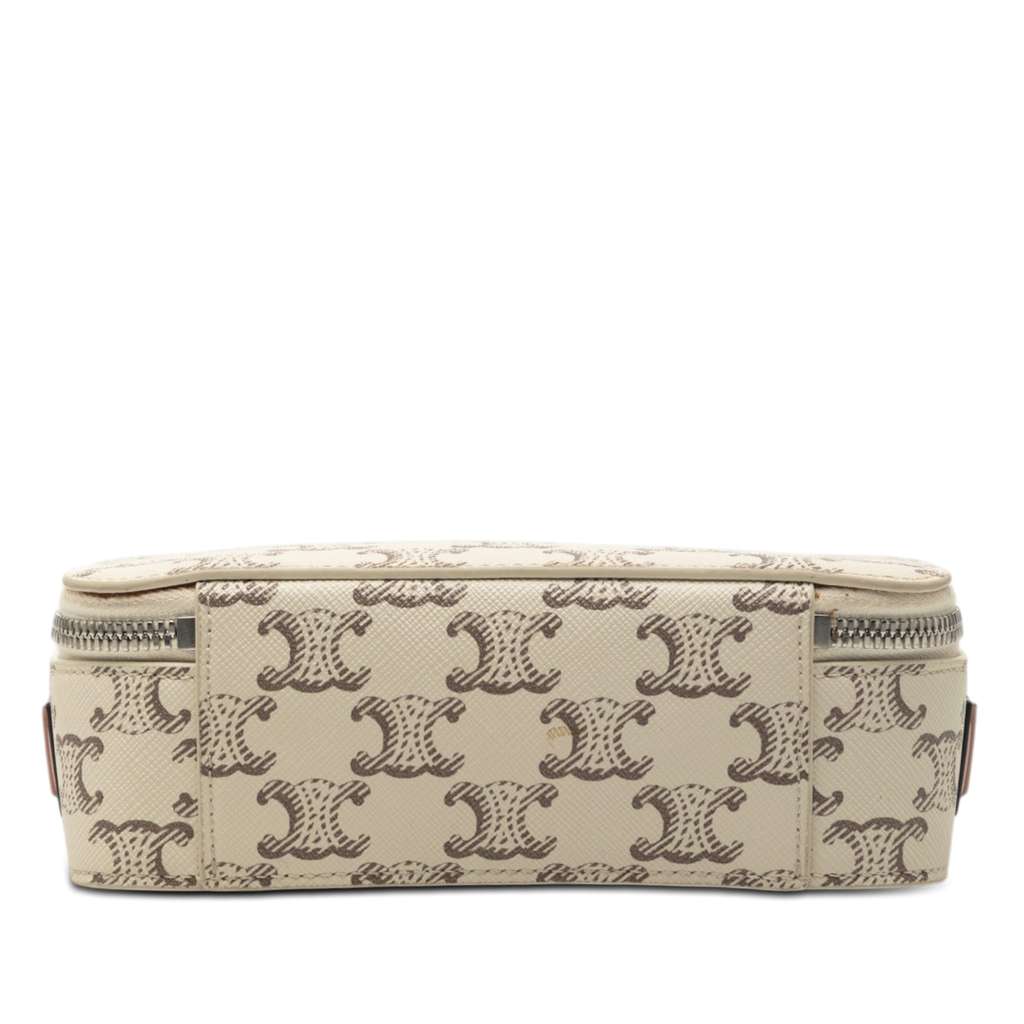 Celine Mini Triomphe Coated Canvas Camera Bag White Canvas Never worn - Inside View