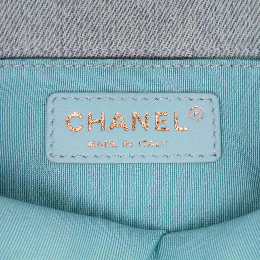Chanel Mini CC Quilted Denim Messenger Flap Blue Denim Never worn - Box View