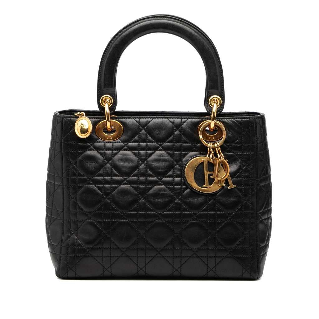 Dior Medium Lambskin Cannage Lady Dior