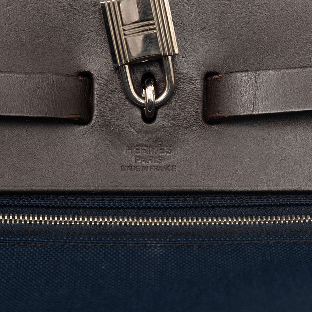 Hermès Toile Herbag Zip 39 Blue Canvas Never worn - Box View