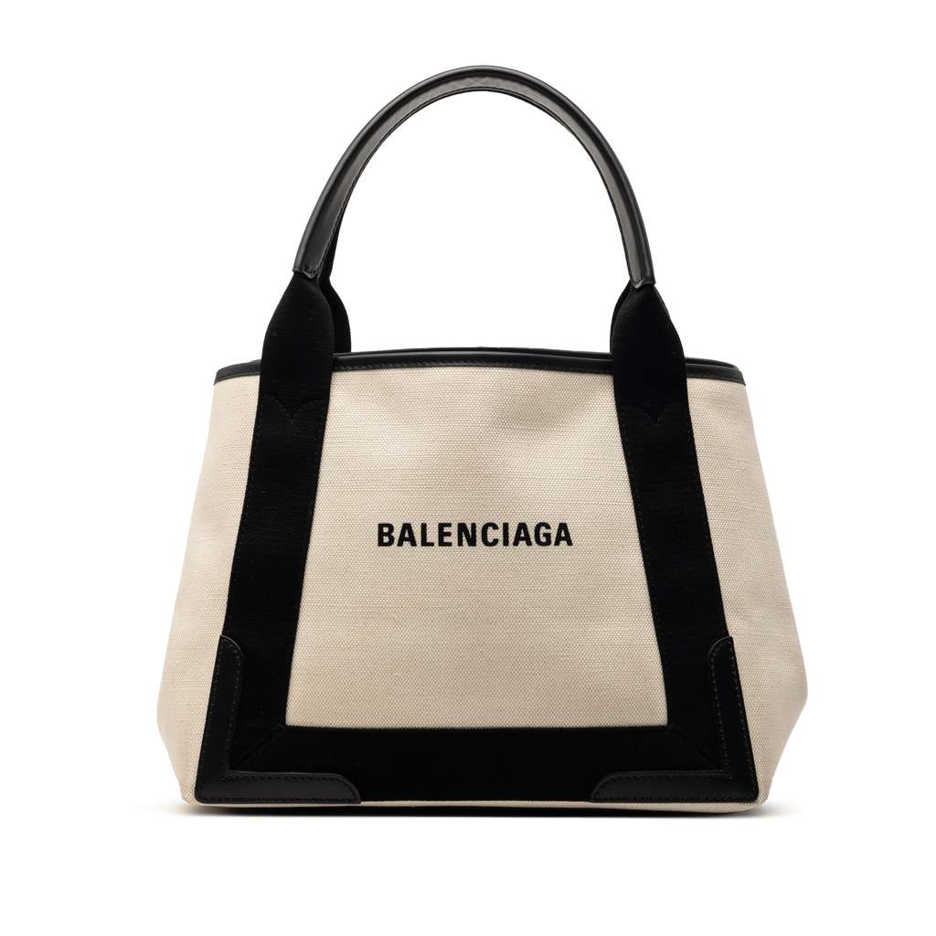 Balenciaga Canvas Navy Cabas Tote S