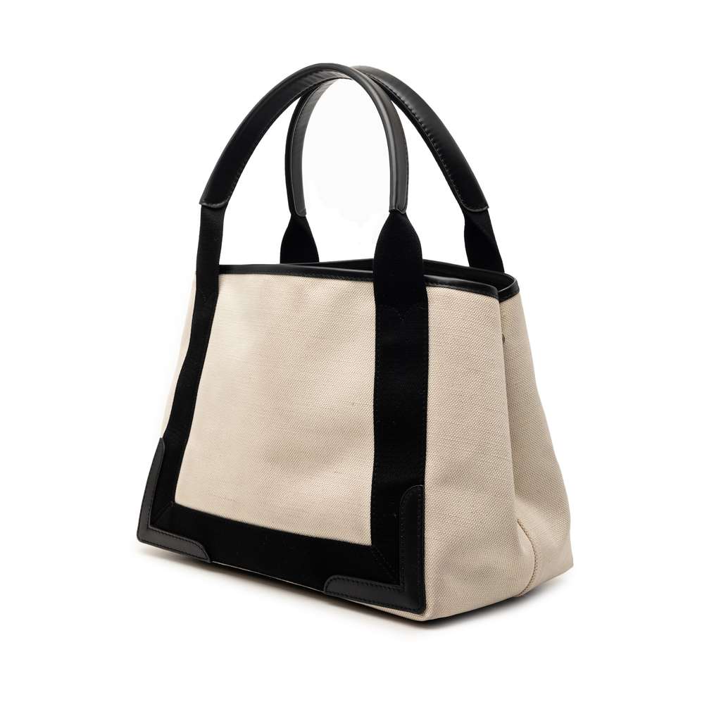 Balenciaga Canvas Navy Cabas Tote S White Canvas Never worn - Back View