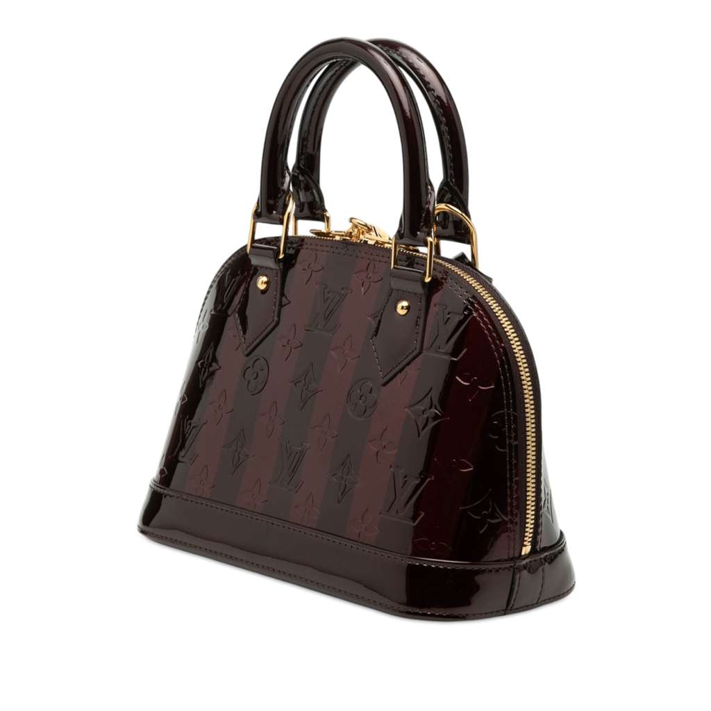 Louis Vuitton Monogram Rayures Vernis Alma BB Purple Leather Never worn - Back View