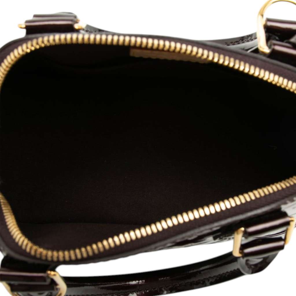 Louis Vuitton Monogram Rayures Vernis Alma BB Purple Leather Never worn - Model View