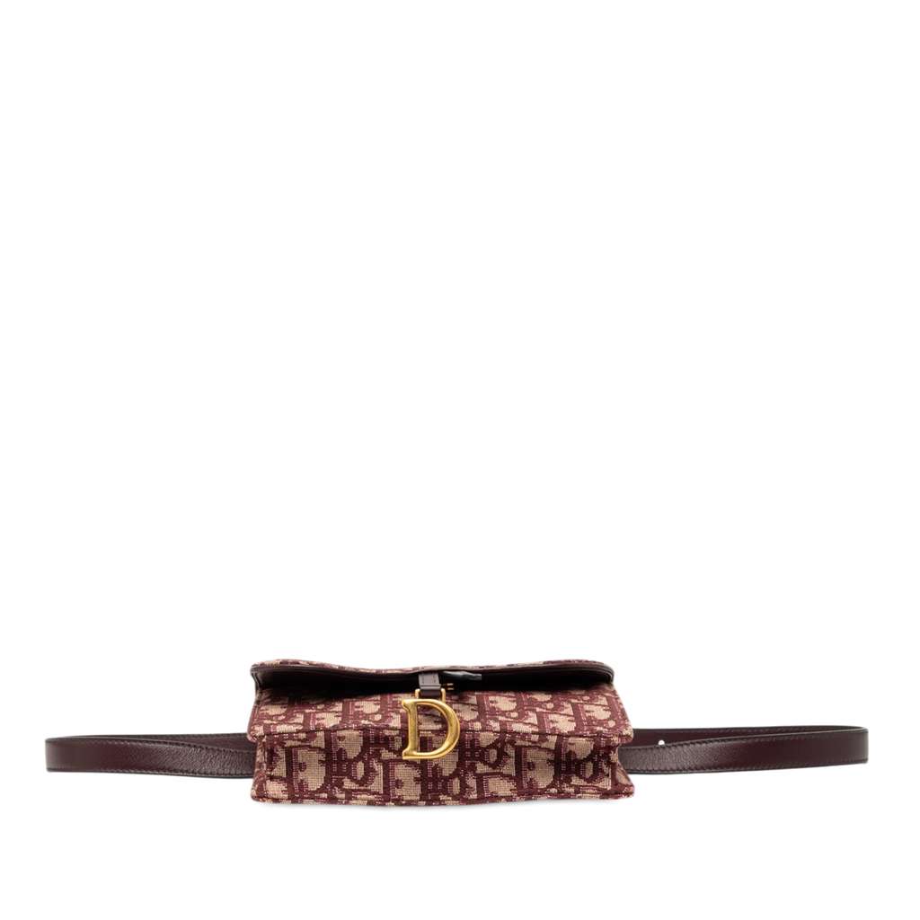 Dior Oblique Canvas Saddle Belt Bag Red Canvas Never worn - Inside View
