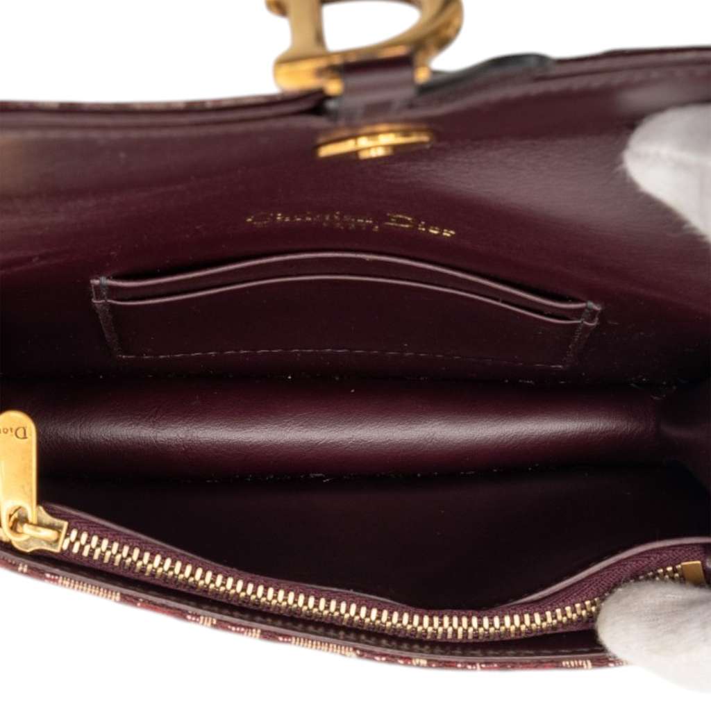 Dior Oblique Canvas Saddle Belt Bag Red Canvas Never worn - Model View