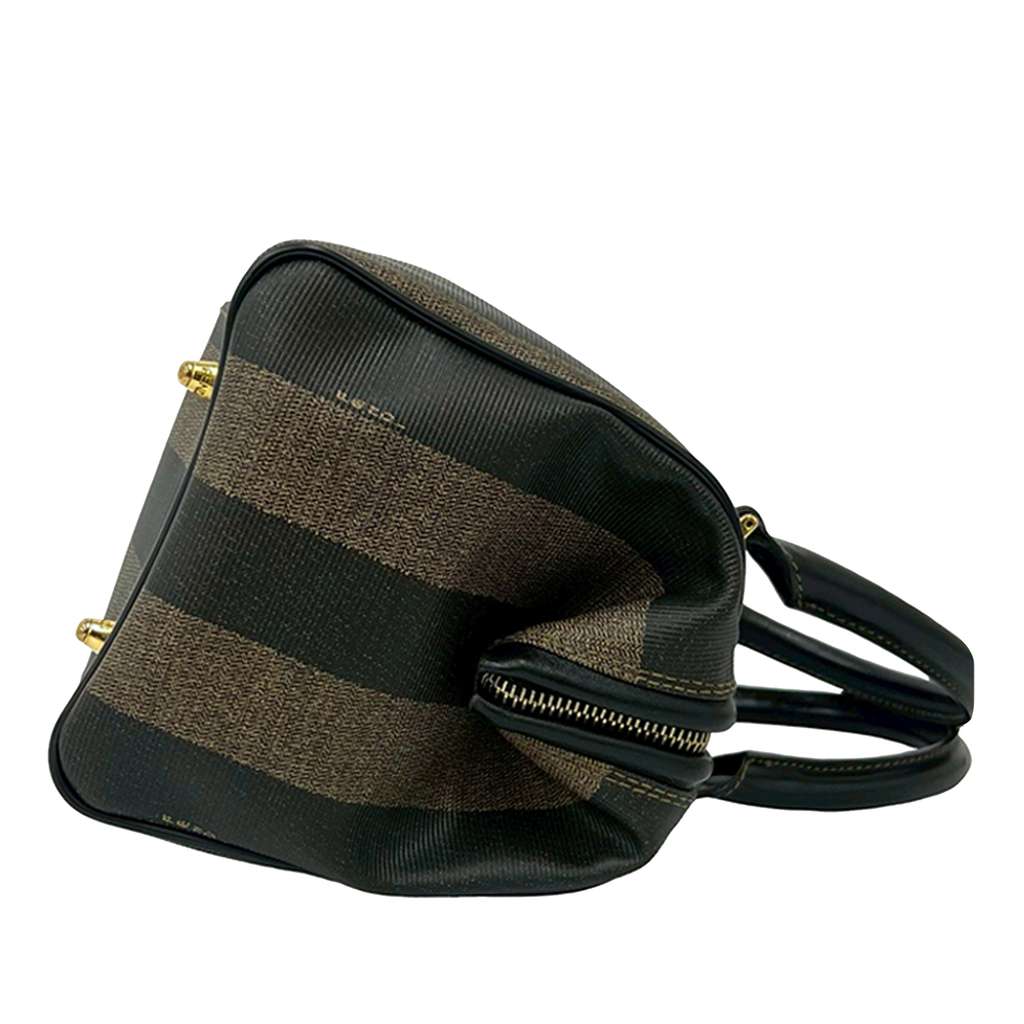 Fendi Pequin Coated Canvas Boston Bag Brown Canvas Never worn - Box View