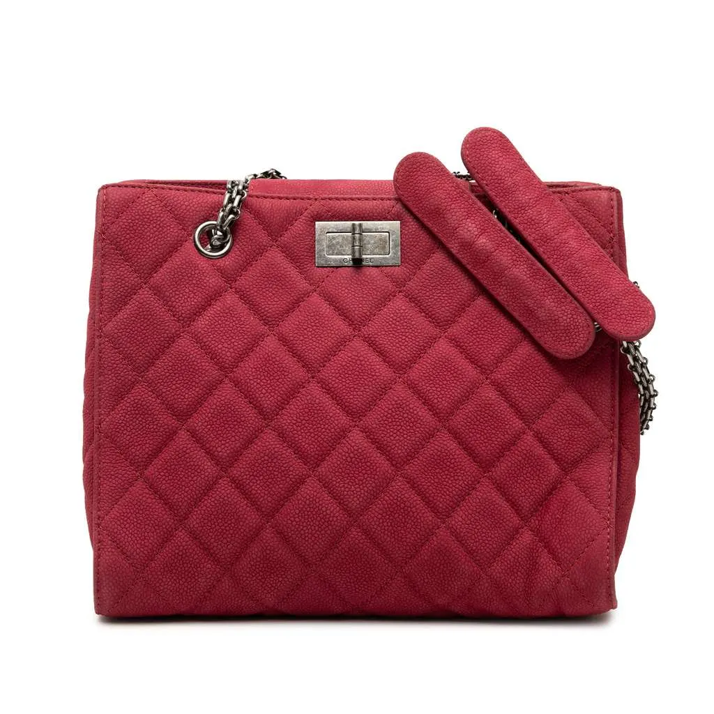 Chanel Quilted Caviar Reissue 2.55 Tote Red Leather Very good - Front View