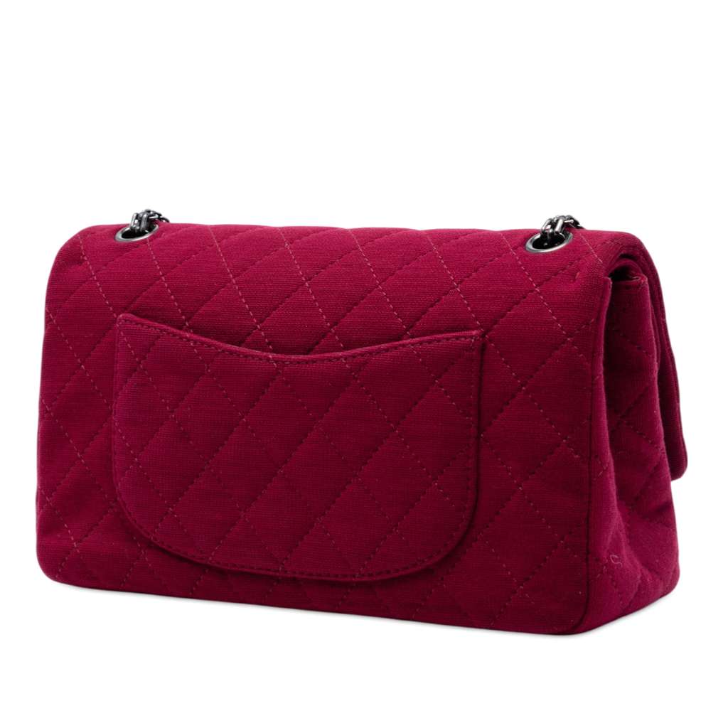 Chanel Quilted Jersey Reissue 2.55 Double Flap 226 Red Cotton Never worn - Back View