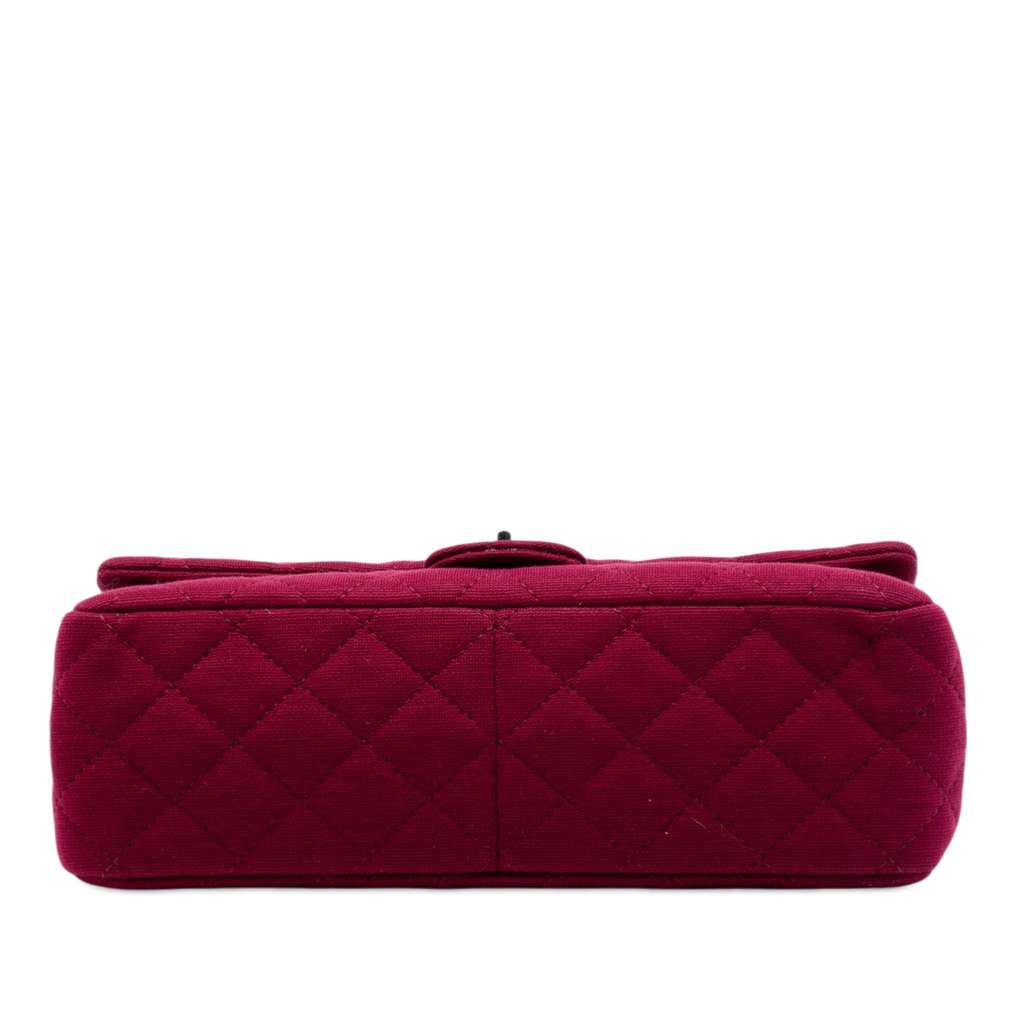 Chanel Quilted Jersey Reissue 2.55 Double Flap 226 Red Cotton Never worn - Inside View