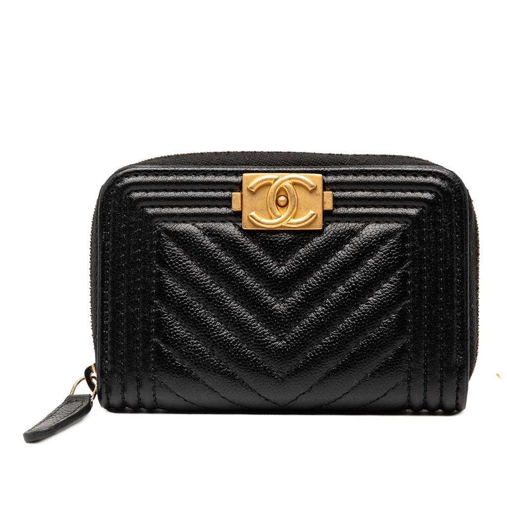 Chanel Chevron Caviar Boy Coin Pouch