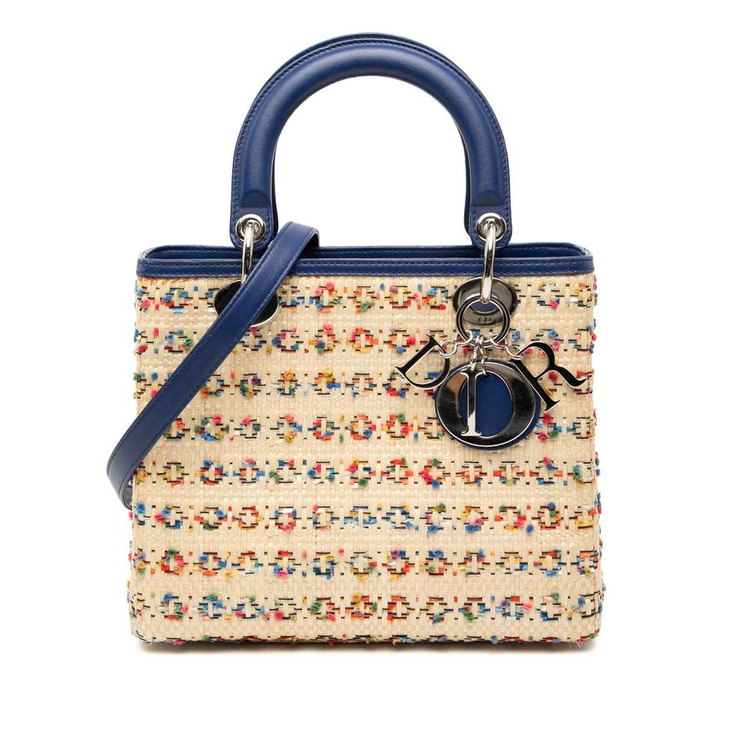 Dior Medium Woven Raffia Lady Dior