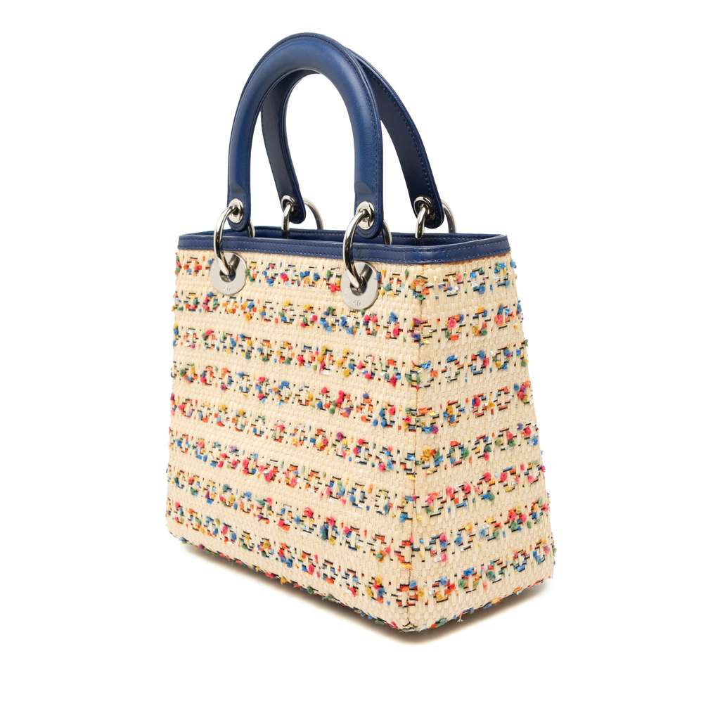 Dior Medium Woven Raffia Lady Dior Beige Never worn - Back View