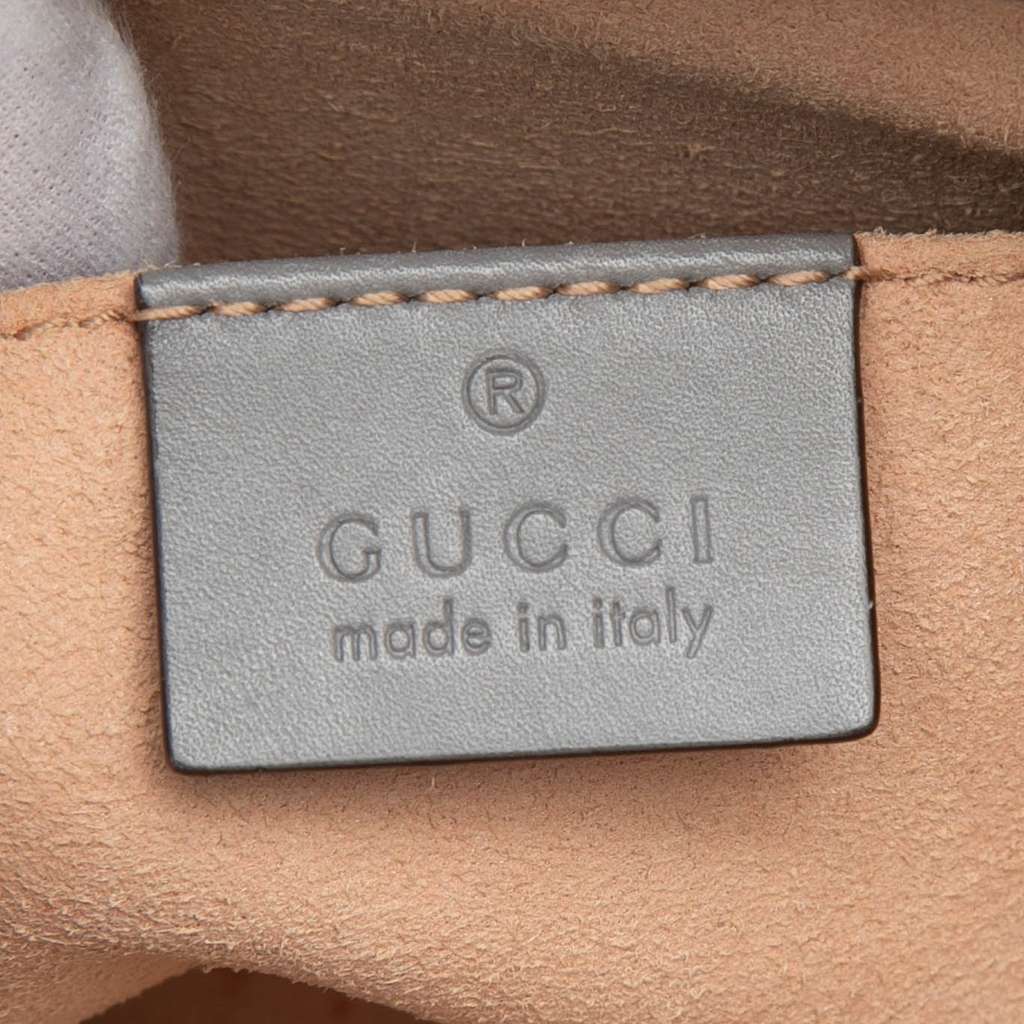 Gucci Mini Leather Bamboo Web Nymphaea Grey Leather Never worn - Box View