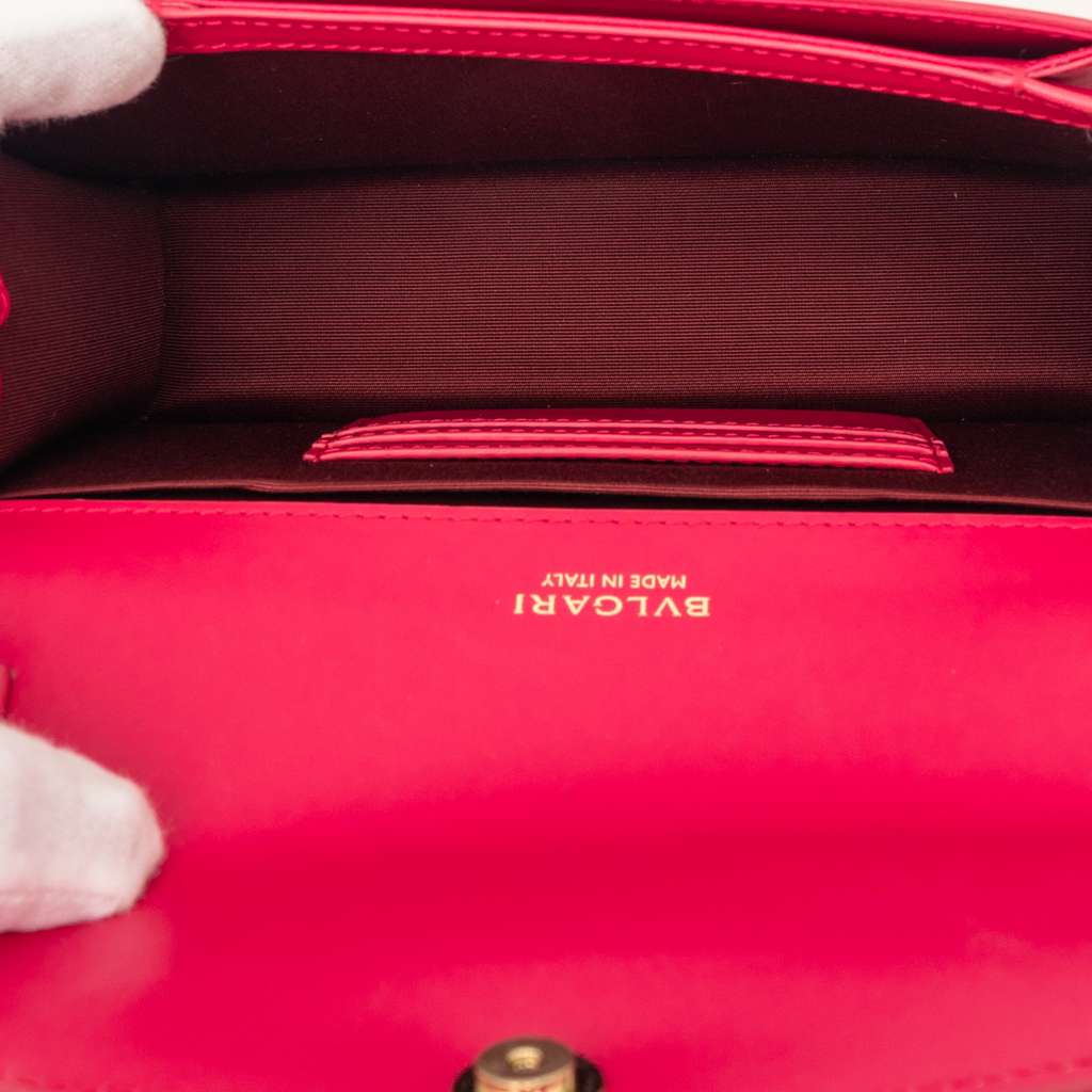 Bvlgari Small Calfskin Serpenti Forever East West Shoulder Bag Red Leather Very good condition - Model View