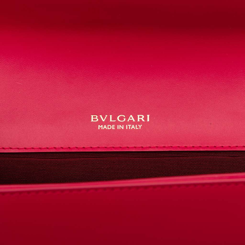 Bvlgari Small Calfskin Serpenti Forever East West Shoulder Bag Red Leather Very good condition - Box View