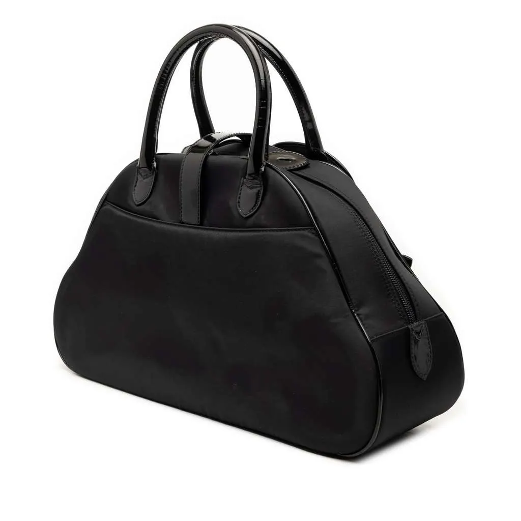 Dior Nylon Double Saddle Bowler Bag Black Very good - Back View