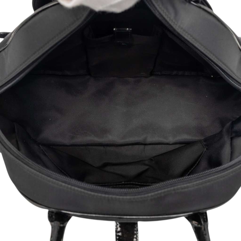 Dior Nylon Double Saddle Bowler Bag Black Never worn - Model View