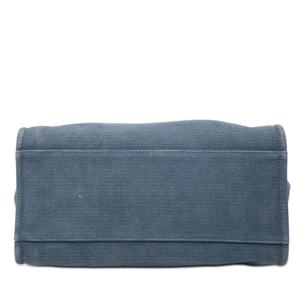 Chanel Medium Canvas Deauville Tote Blue Canvas Never worn - Inside View
