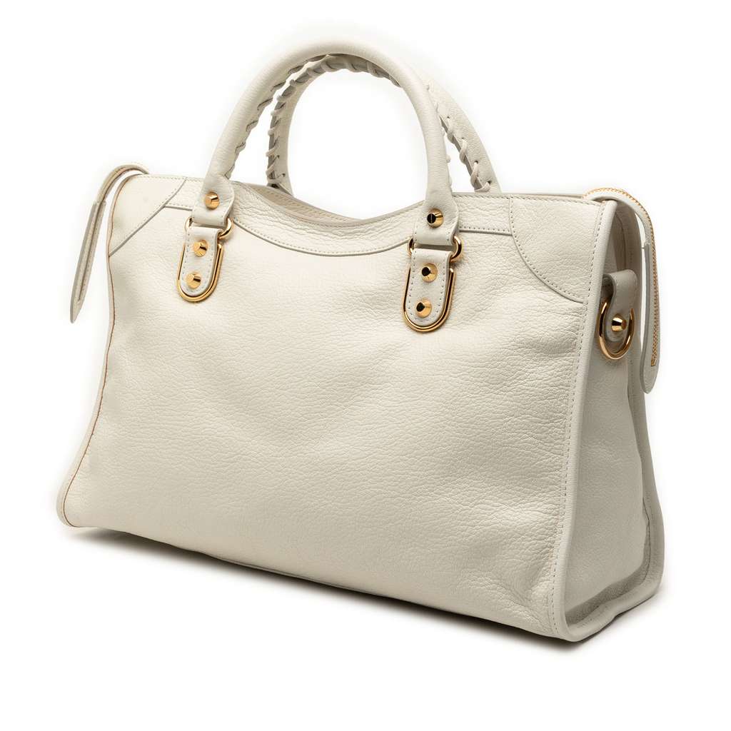 Balenciaga Chevre Motocross Classic Metallic Edge City Satchel Brown Leather Very good condition - Back View