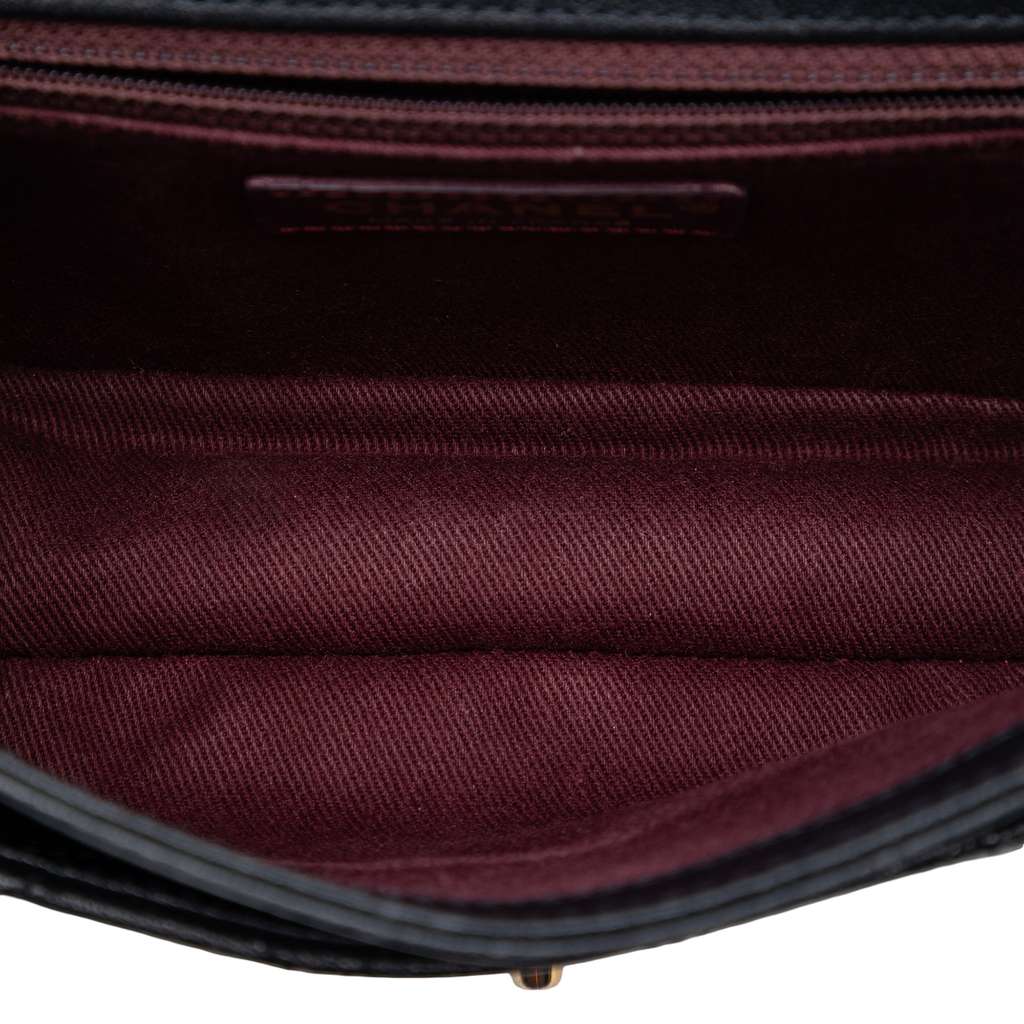 Chanel Large Quilted Sheepskin Front Chain Flap Black Leather Very good condition - Model View