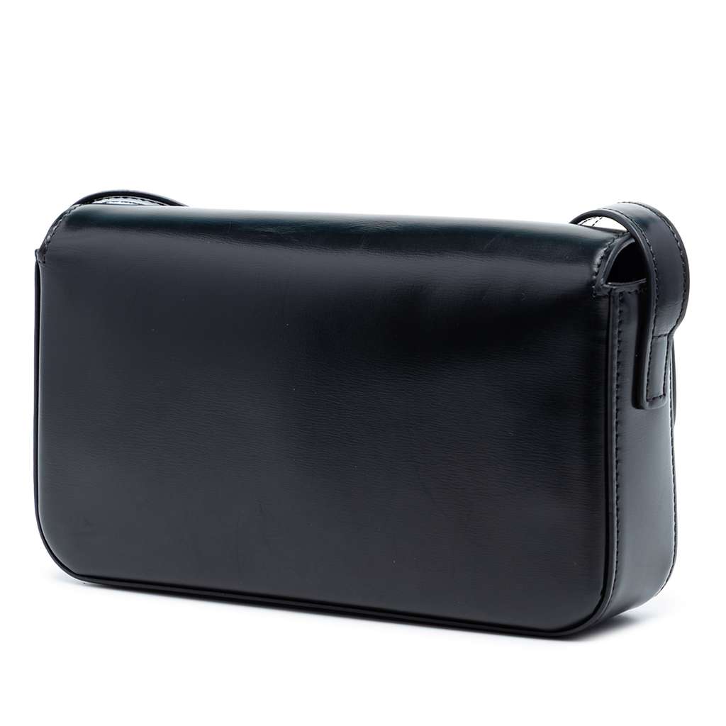 Celine Shiny Calfskin Claude Shoulder Bag Black Leather Very good condition - Back View