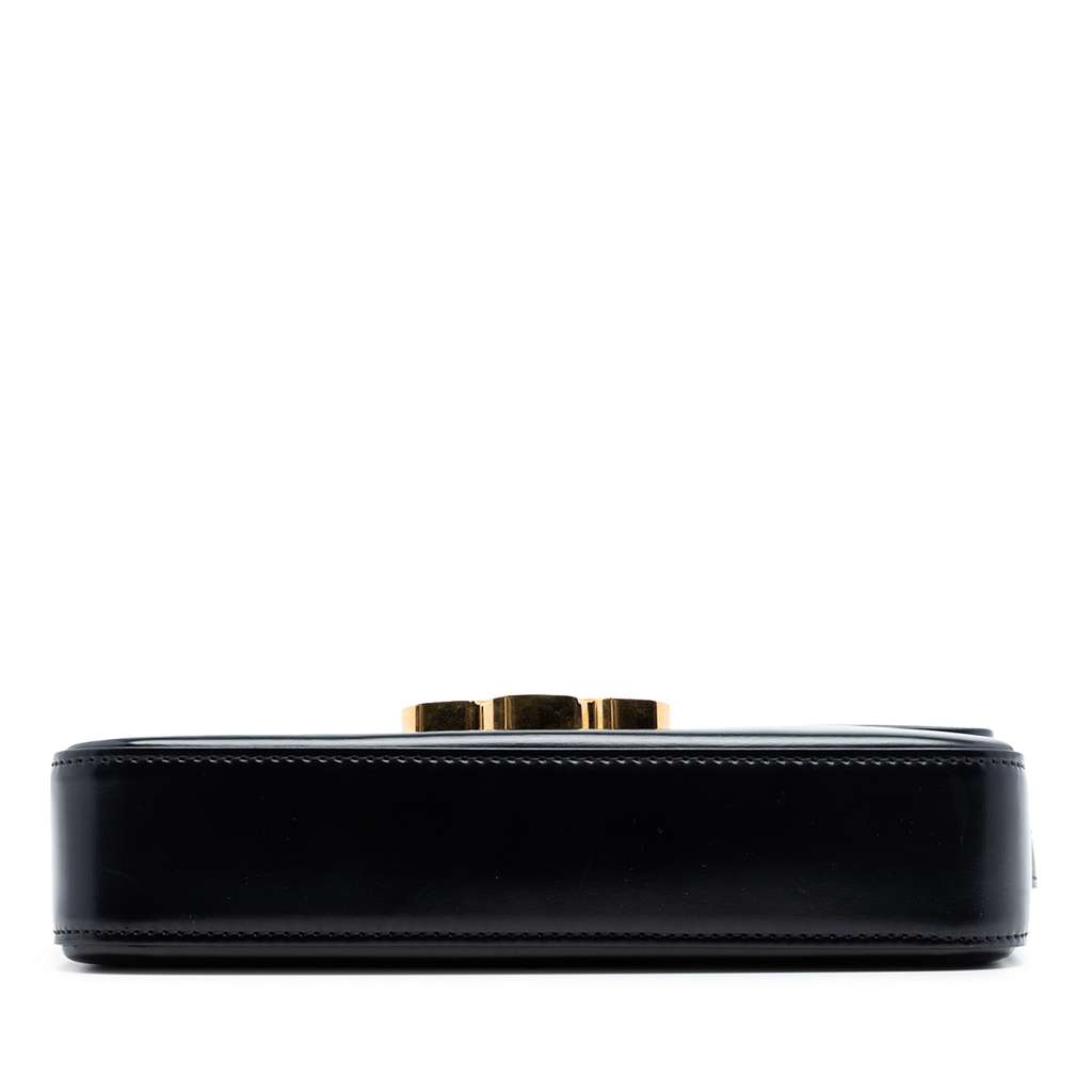 Celine Shiny Calfskin Claude Shoulder Bag Black Leather Very good condition - Inside View