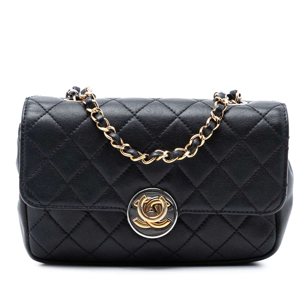 Chanel Quilted Lambskin Turn and Lock Flap