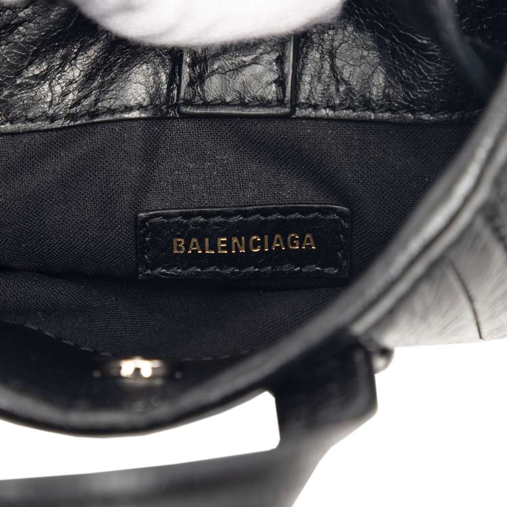 Balenciaga Mini Lambskin Barbes North South Shopper Bag Black Leather Very good condition - Box View