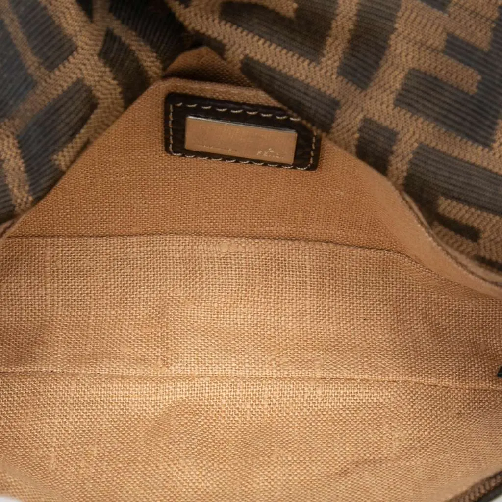 Fendi Zucca Canvas Selleria Crossbody Brown Canvas Good - Model View