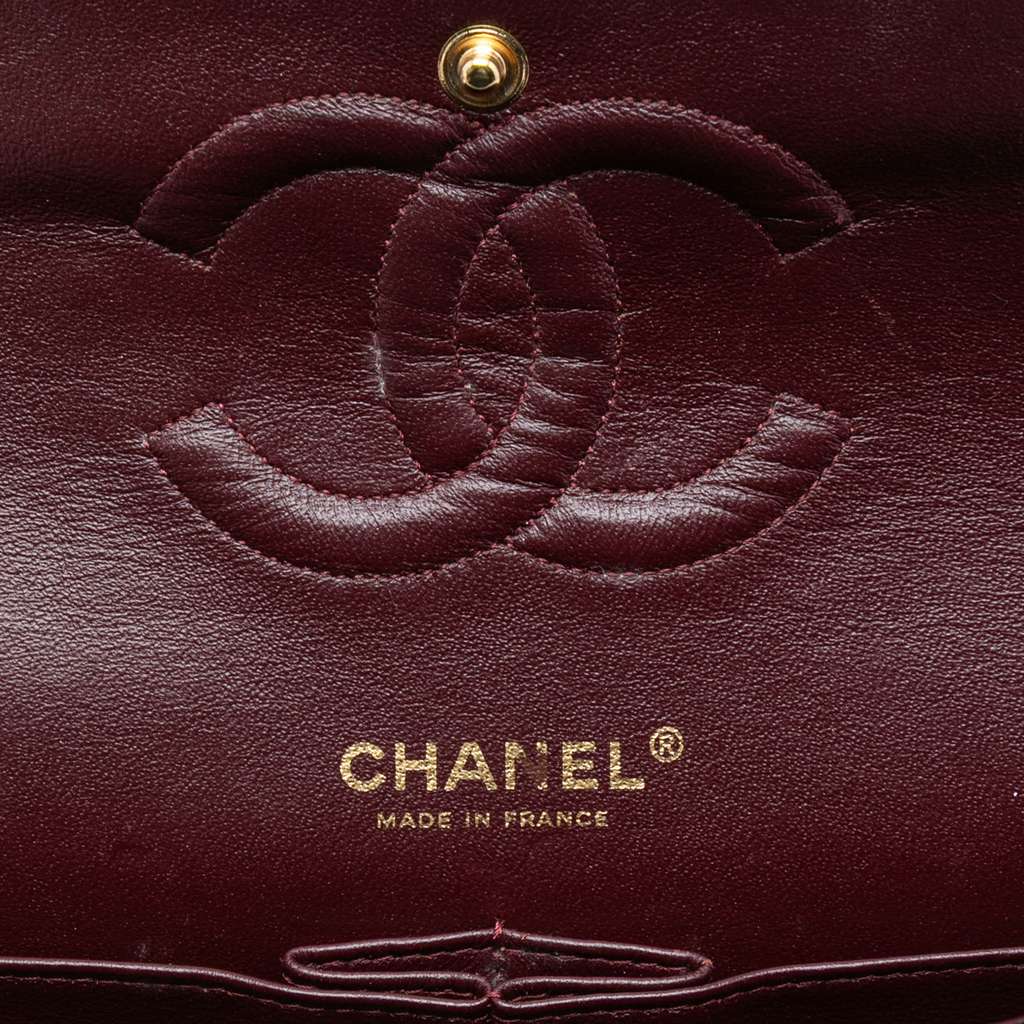 Chanel Medium Classic Lambskin Double Flap Black Leather Very good condition - Box View