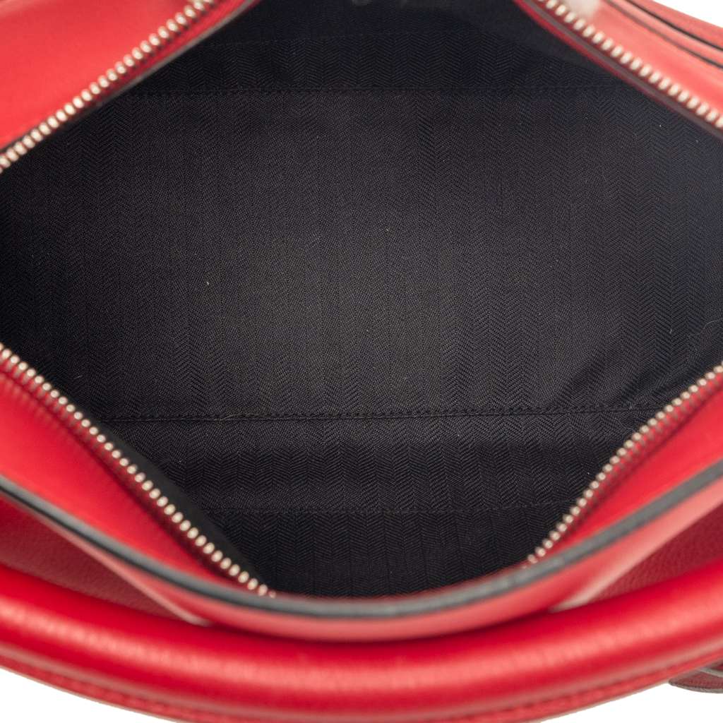 Loewe Medium Calfskin Zipper Puzzle Satchel Red Leather Very good condition - Model View