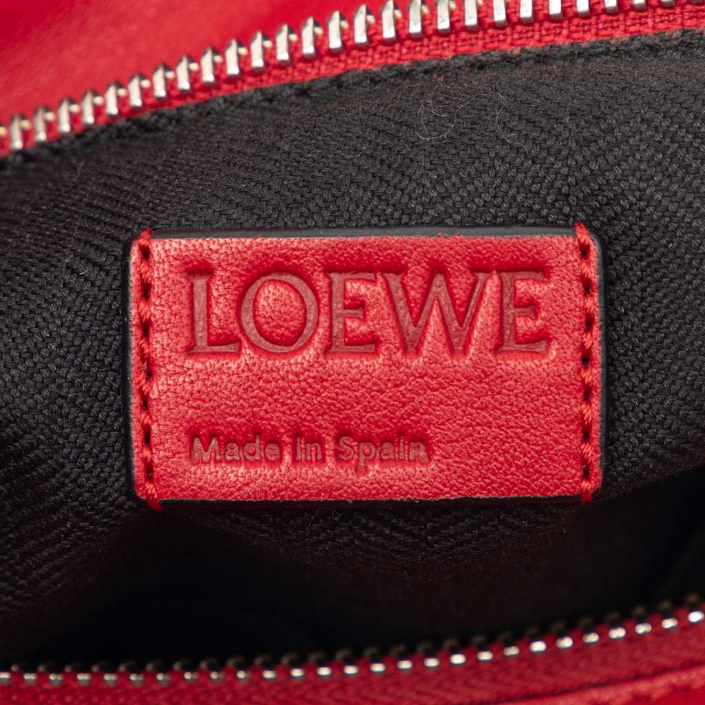 Loewe Medium Calfskin Zipper Puzzle Satchel Red Leather Very good condition - Box View