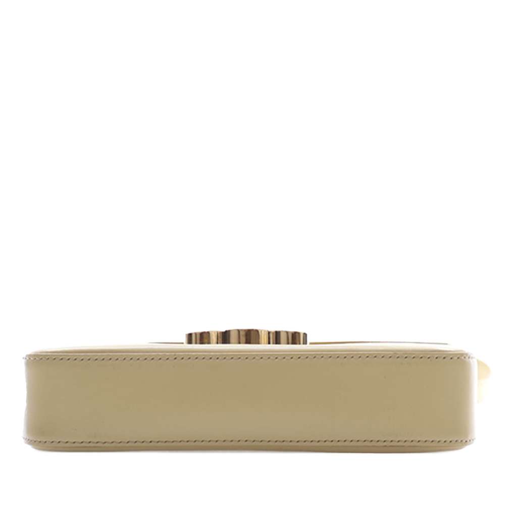 Celine Shiny Calfskin Triomphe Claude Shoulder Bag Beige Leather Never worn - Model View