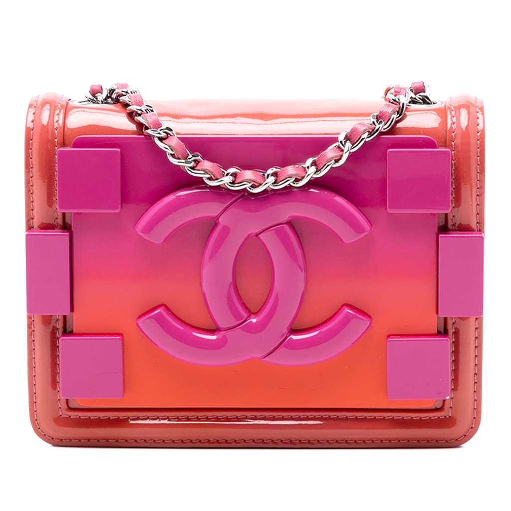 Chanel Mini Ombre Acrylic and Patent Boy Brick Flap