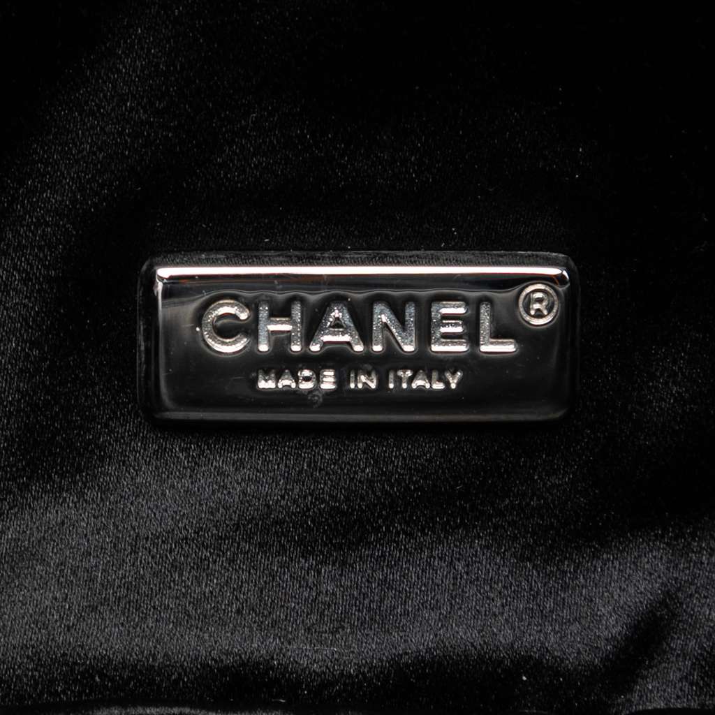 Chanel Quilted Lambskin Butterfly Clutch With Chain Black Leather Very good condition - Box View