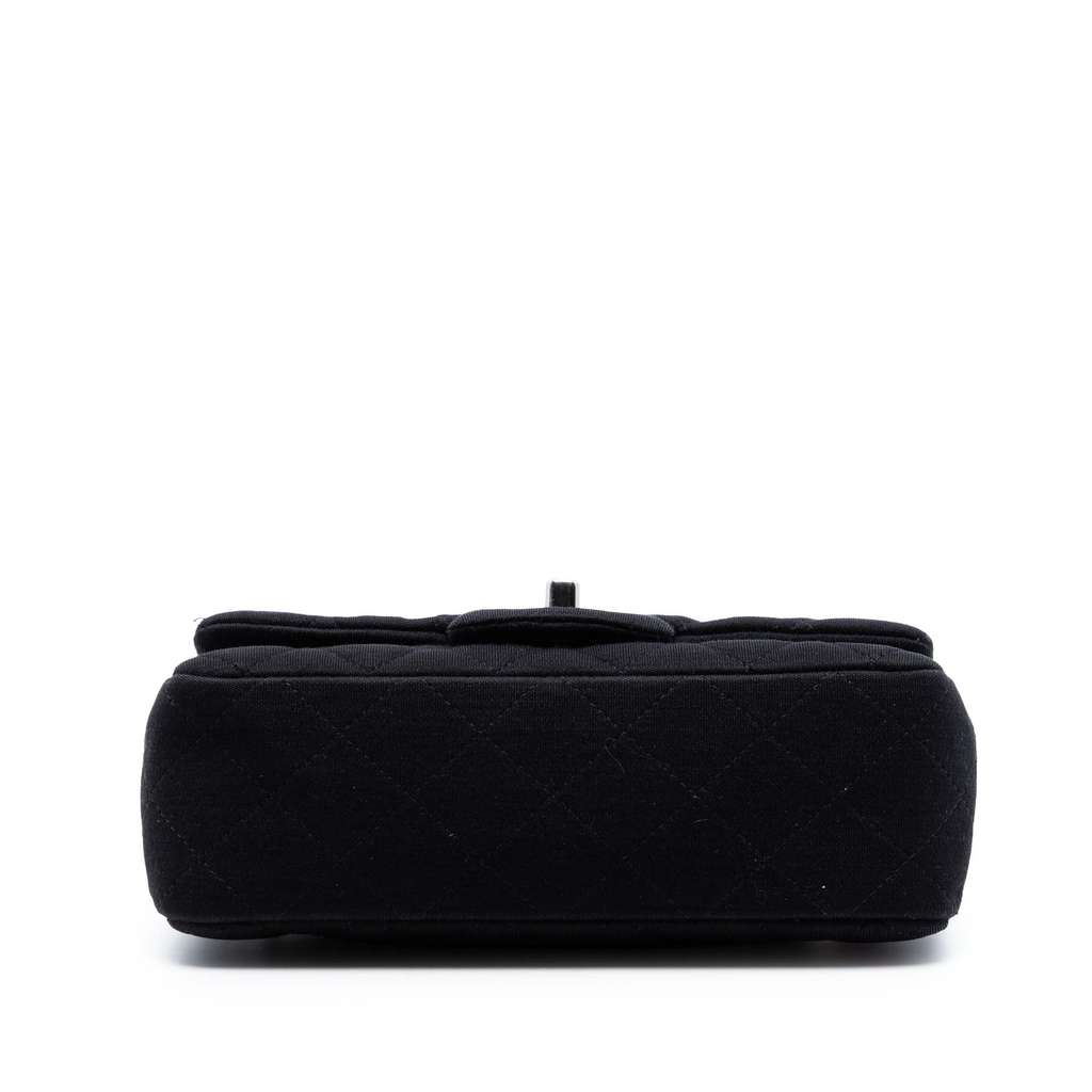Chanel Mini Rectangular Classic Jersey Single Flap Black Cotton Very good condition - Inside View