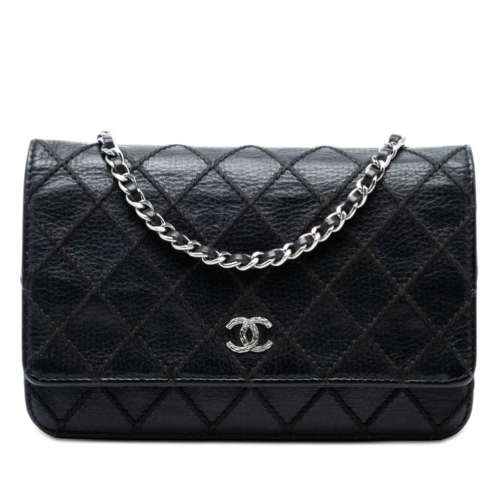 Chanel CC Lambskin Wild Stitch Wallet on Chain