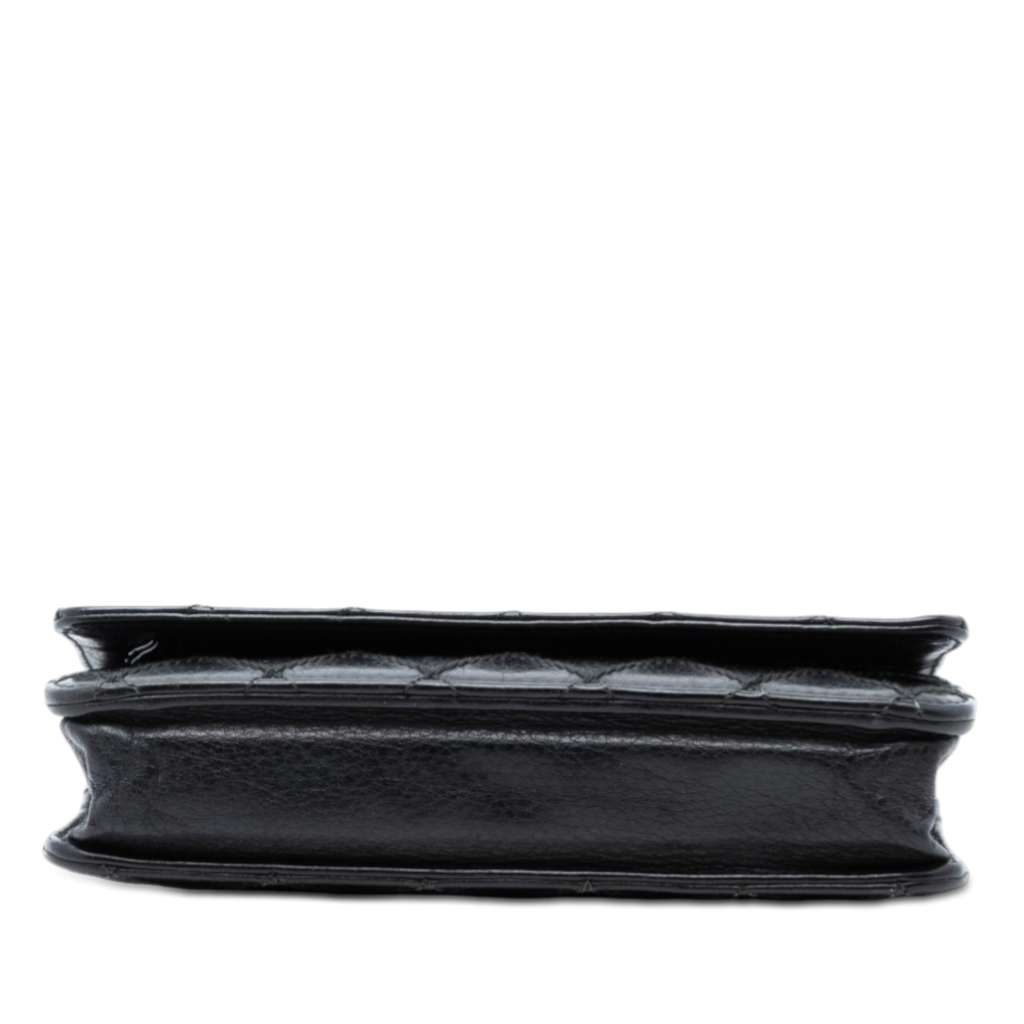 Chanel CC Lambskin Wild Stitch Wallet on Chain Black Leather Very good condition - Inside View