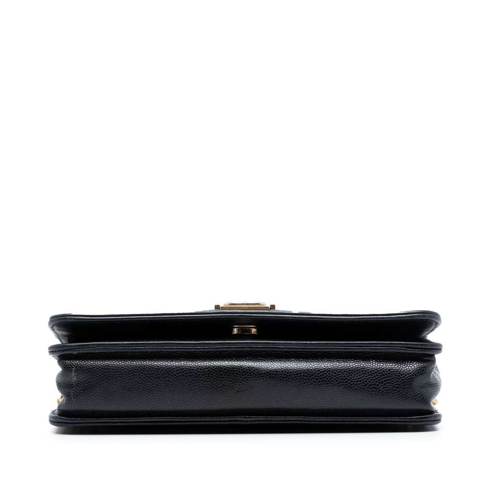 Chanel Quilted Caviar Boy Wallet on Chain Black Leather Very good condition - Inside View