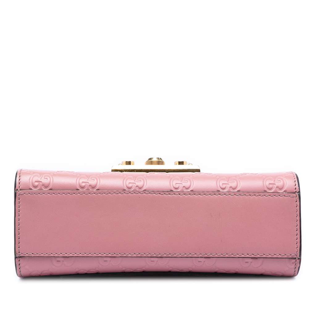 Gucci Small Guccissima Padlock Crossbody Pink Leather Very good condition - Inside View